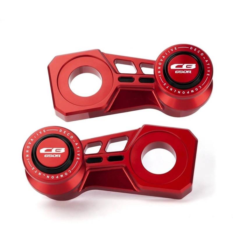 Motorrad Schwinge Sliders Spulen Für CB650R CB 650R 2019-2023 Motorrad Hinterrad Achse Slider Block Schwinge Spulen Stand Schrauben(Red) von FJHEBIOUB