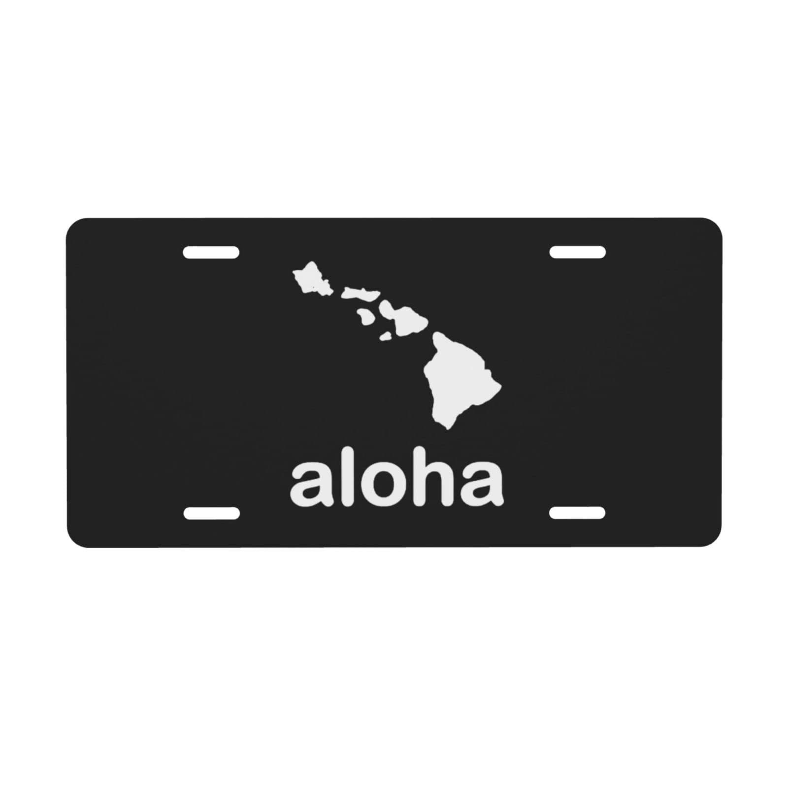 Aloha Hawaii Hawaiianische Inseln Nummernschild 6" x 12" Vanity Autoschild zur Dekoration vorne aus Aluminiummetall für Auto, LKW oder SUV von FJQWKLF