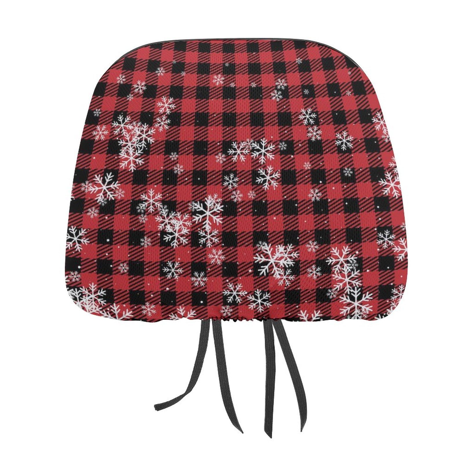 FJQWKLF Kopfstützenbezüge fürs Auto mit Buffalo-Plaid-Muster, neuartiger Aufdruck, universelle dekorative Bezüge, 2er-Pack Kopfstützenbezüge von FJQWKLF