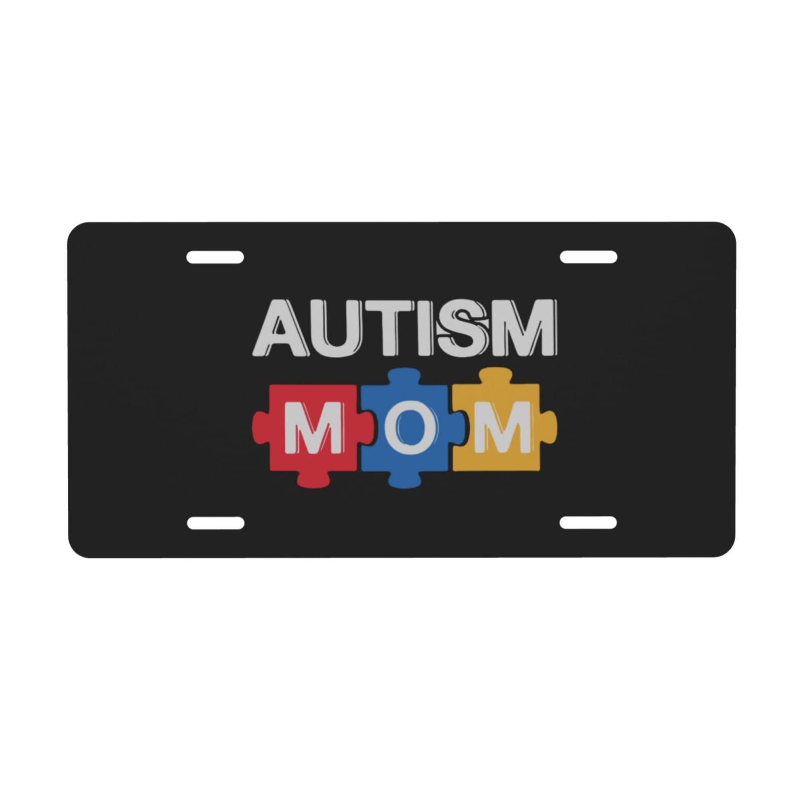 Nummernschild „Autism Mom, 15,2 x 30,5 cm, Autoschild zur Dekoration vorne aus Aluminiummetall für Auto, LKW oder SUV von FJQWKLF