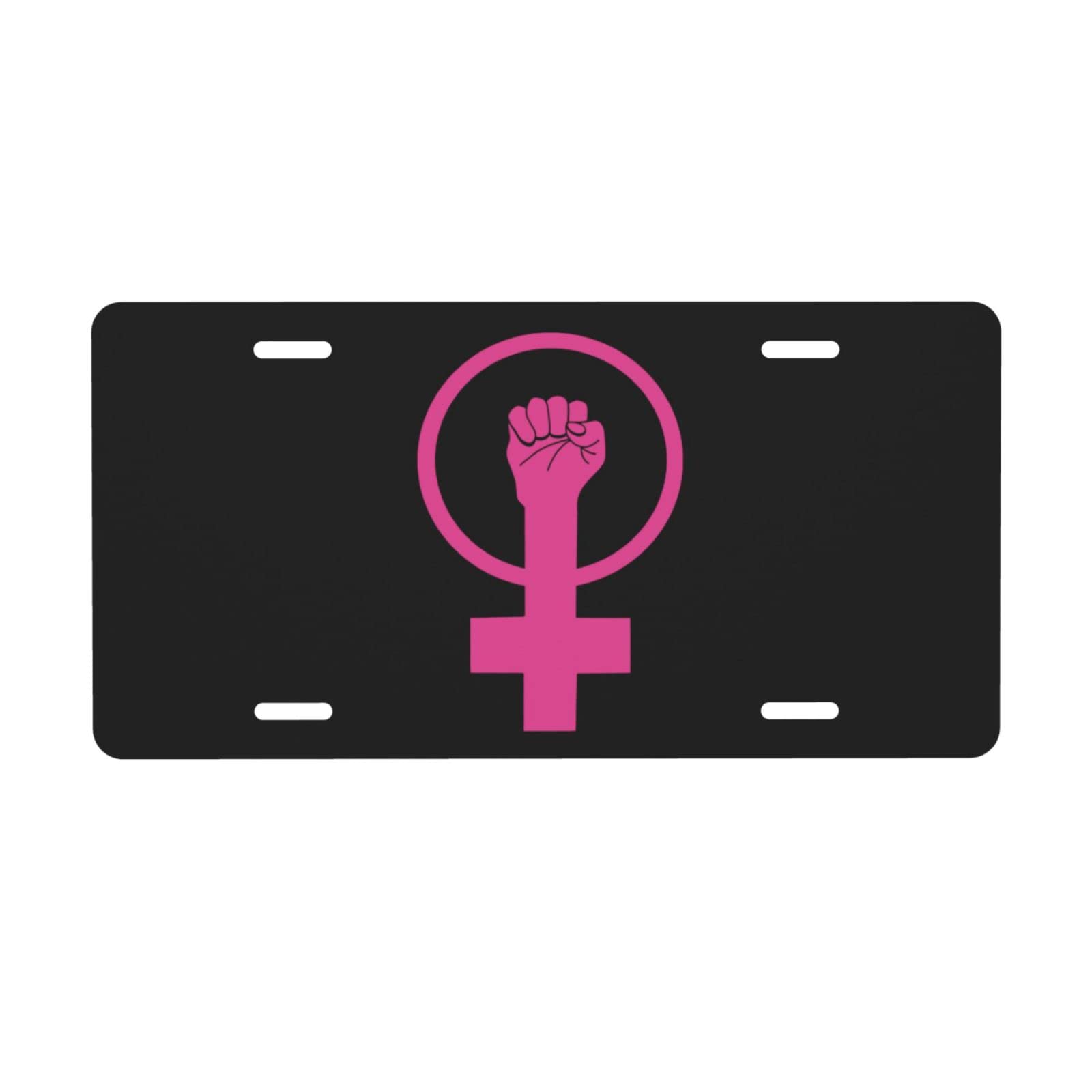 Nummernschild „EIN Symbol des Feminismus, 15,2 x 30,5 cm, Autoschild zur Dekoration vorne aus Aluminiummetall für Auto, LKW oder SUV von FJQWKLF