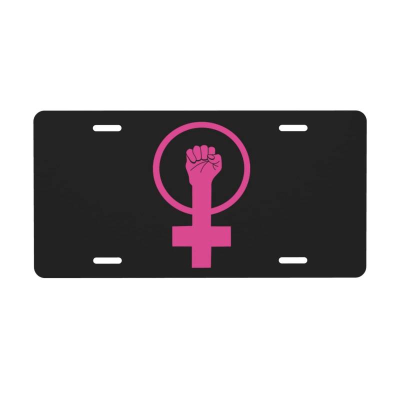 Nummernschild „EIN Symbol des Feminismus, 15,2 x 30,5 cm, Autoschild zur Dekoration vorne aus Aluminiummetall für Auto, LKW oder SUV von FJQWKLF