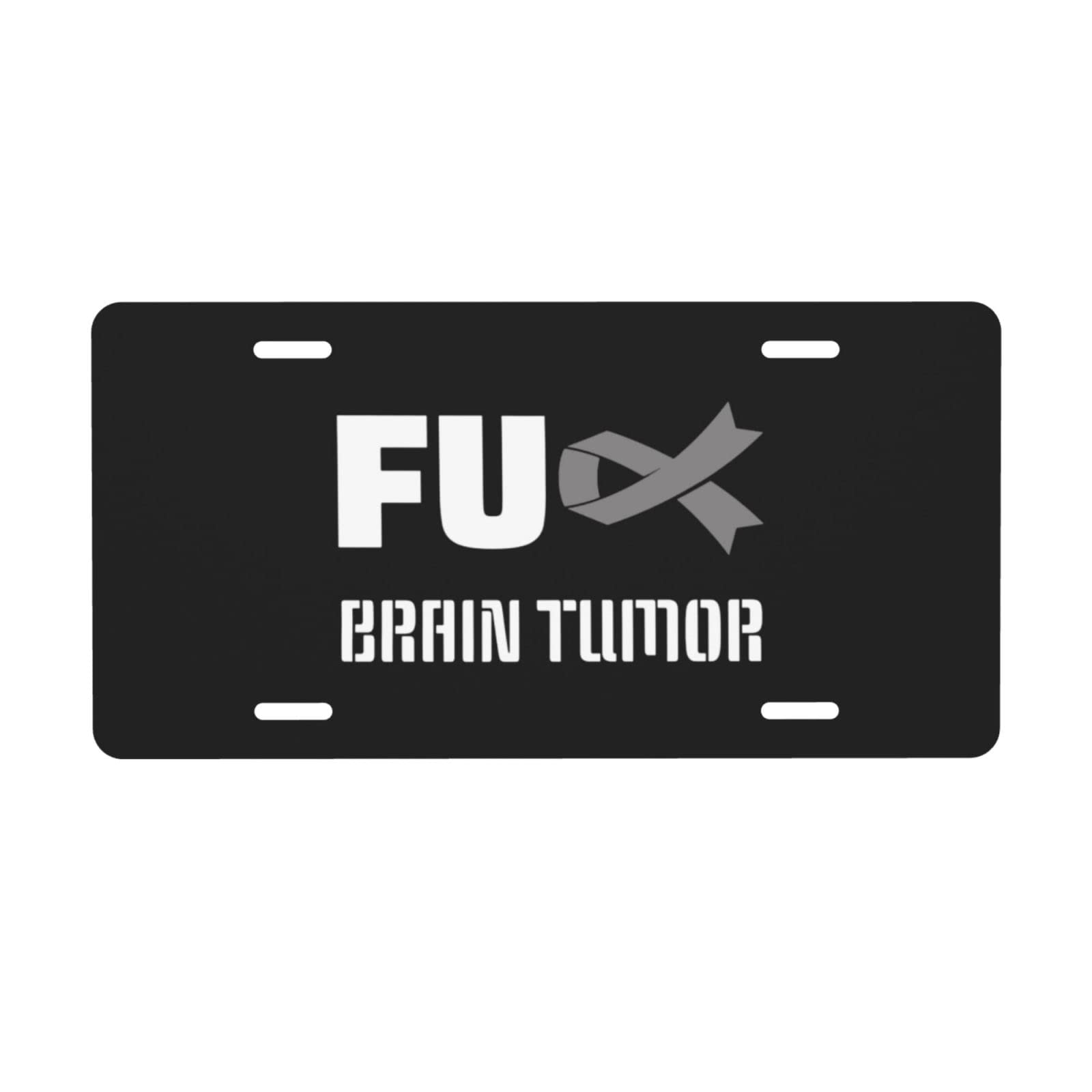 Nummernschild „Fuck Brain Tumor Awareness 6" x 12" Vanity Autoschild zur Dekoration vorne aus Aluminiummetall für Auto, LKW oder SUV von FJQWKLF