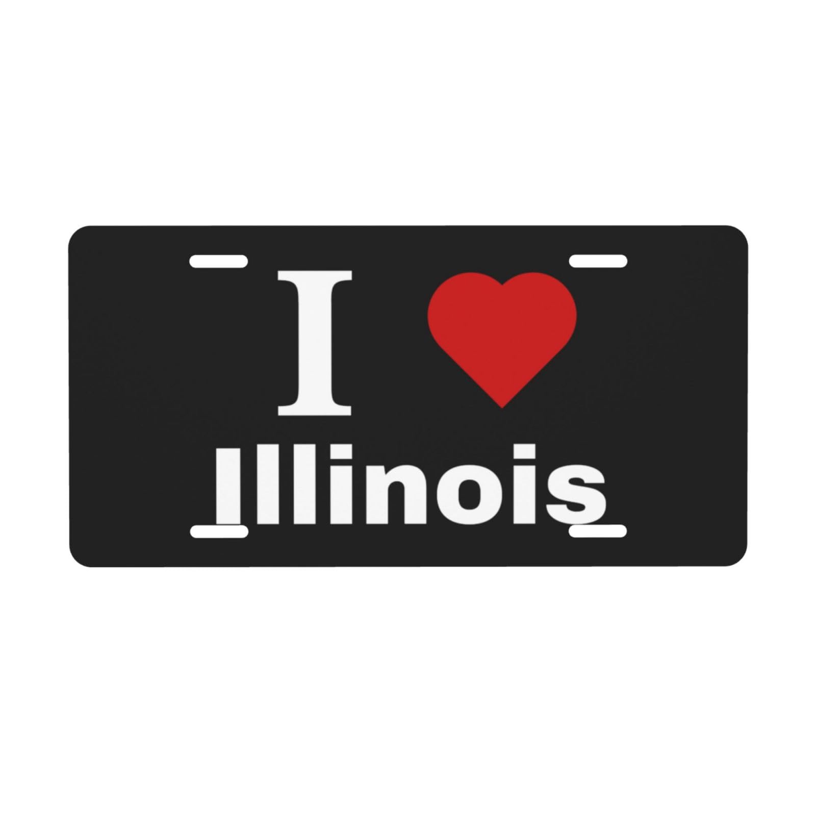 Nummernschild „I Love Illinois für die Vorderseite des Autos, Nummernschilder, 15,2 x 30,5 cm, Metall-Autoschilder, Etikett, Vanity-Neuheit, Auto-Dekor-Etikett von FJQWKLF