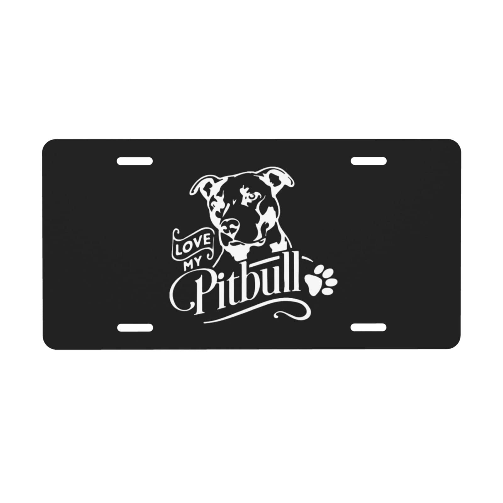 Nummernschild „Love My Pitbulls, 15,2 x 30,5 cm, Autoschild zur Dekoration vorne aus Aluminiummetall für Auto, LKW oder SUV von FJQWKLF