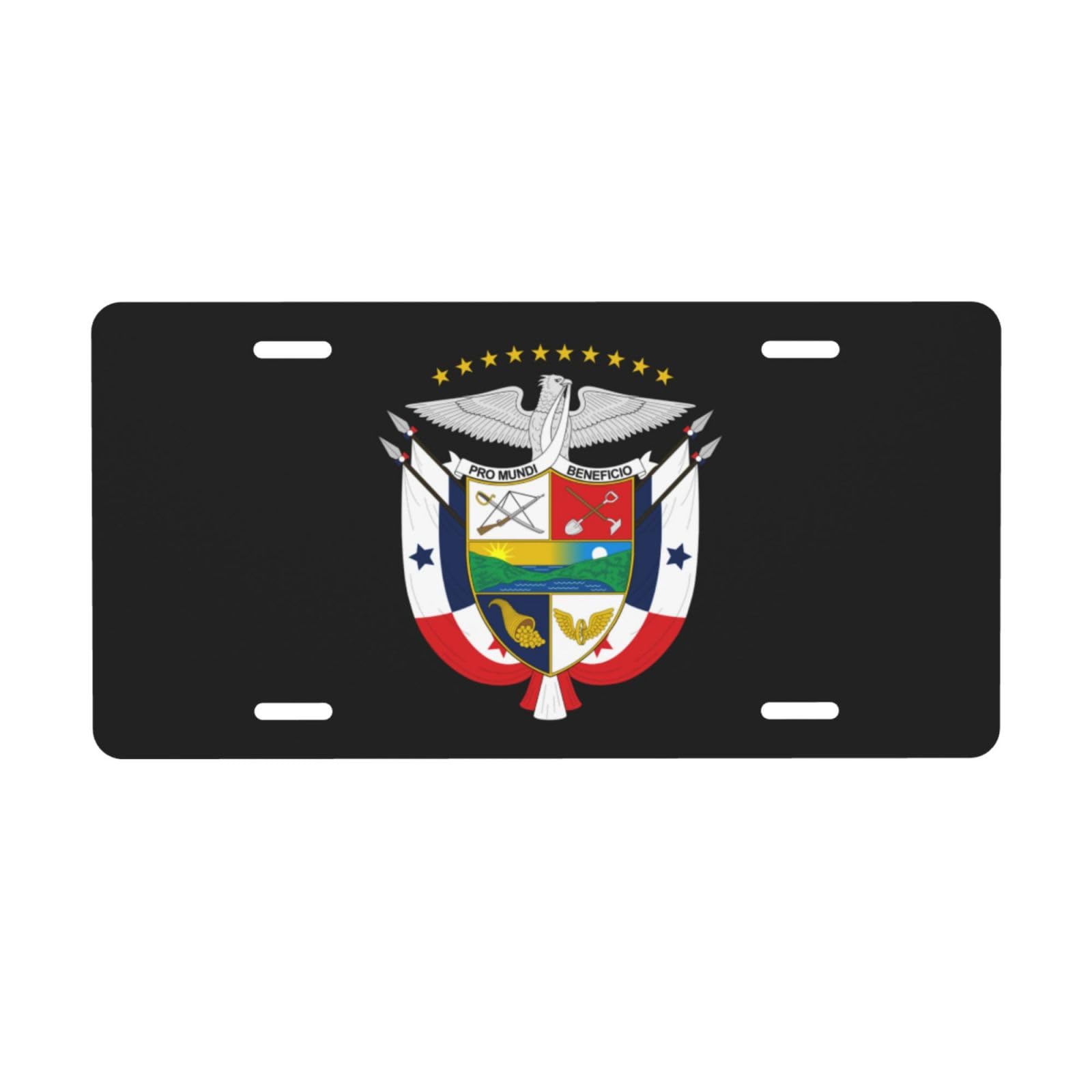 Nummernschild mit Wappen von Panama für die Vorderseite des Autos. Nummernschilder, 15,2 x 30,5 cm, Metall-Autoschilder, Etikett, Vanity-Neuheit, Auto-Dekor-Etikett von FJQWKLF