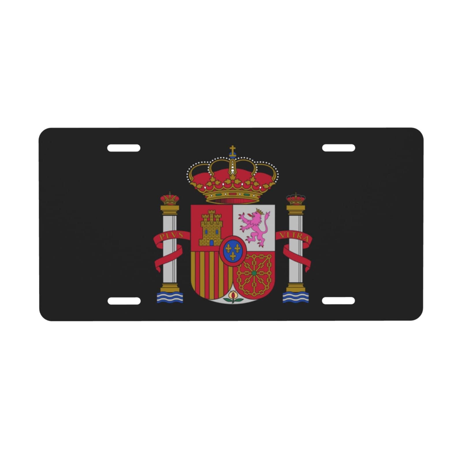 Nummernschild mit spanischem Wappen für die Vorderseite des Autos, Nummernschilder, 15,2 x 30,5 cm, Metall-Autoschilder, Vanity-Neuheit, Auto-Dekor-Anhänger von FJQWKLF