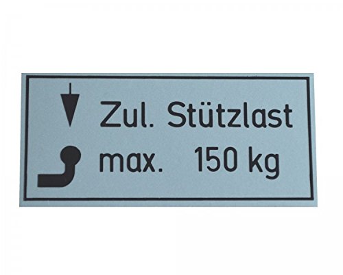 1 x Stützlastschild Stützlastaufkleber Stützlast Anhängerkupplung 150kg Aufkleber von FKAnhängerteile