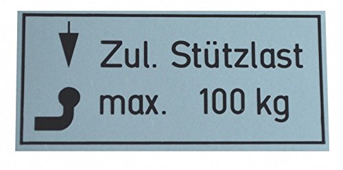 FKAnhängerteile 20 Stück PKW Stützlast Aufkleber 100kg von FKAnhängerteile