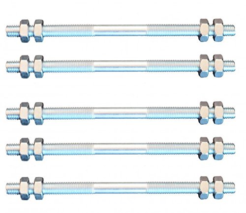 FKAnhängerteile 5 Stück Gewindestange M10 Rechts - Links Gewinde 300 mm + 20 Muttern von FKAnhängerteile