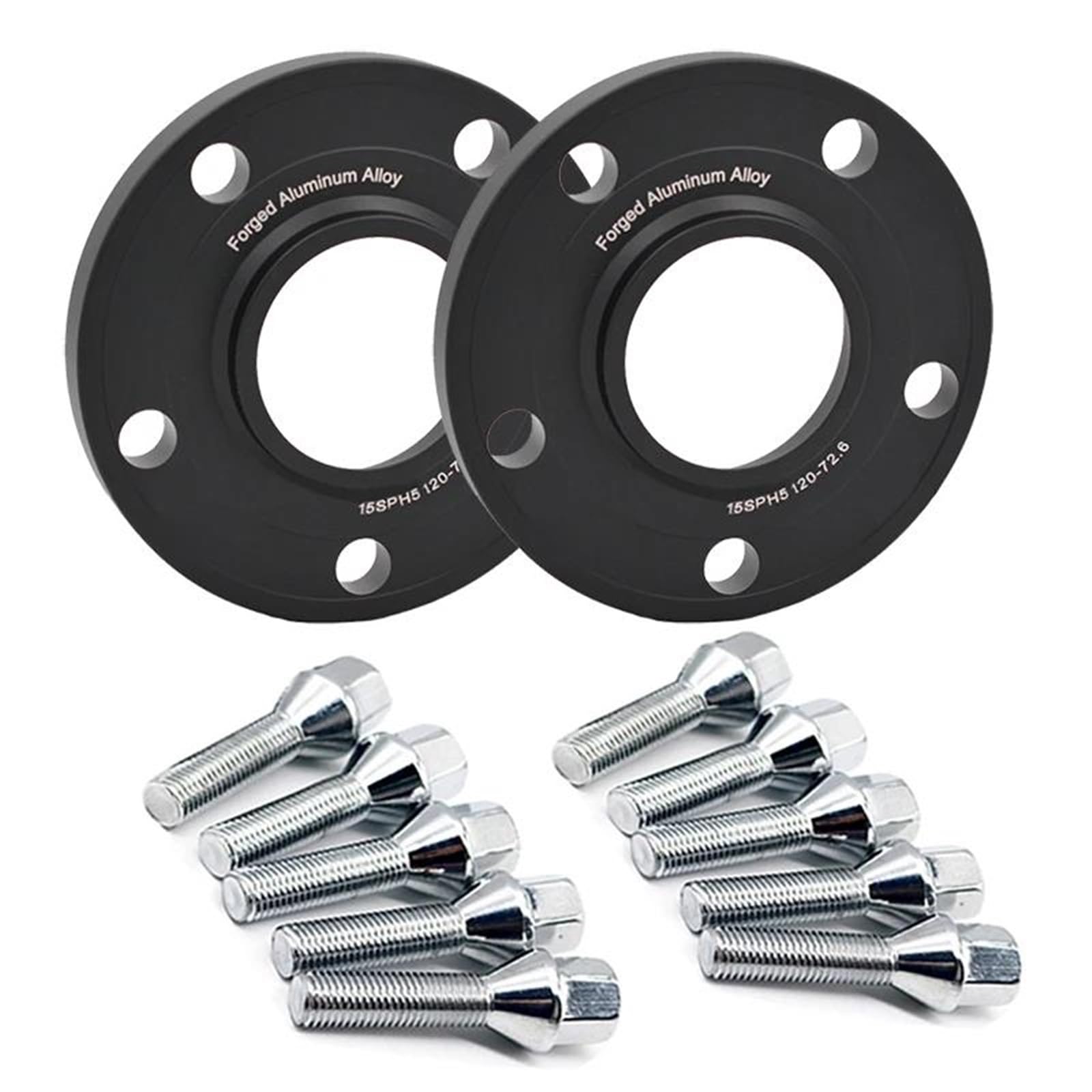 Langlebiges Zubehör Auto Rad Spacer 72,6mm Centric Rad Dichtung Flansch Radnabe Adapter Radmutter Rad Spacer Für B&MW E90 M1 M3 M6 E36 E65(Black 15mm 40mmM12x1.5) von FKHBZM