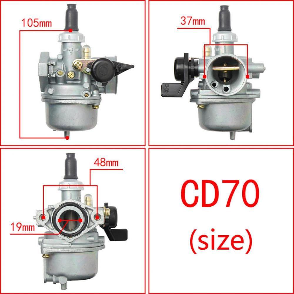 PZ18 19mm Motorradcarburetor kompatibel mit JH70 48Q CD70 CJ50 für 50cc 70cc 90cc 110cc 125cc ATV Pit Dirt Bike Modifiziert von FKLGRDRD