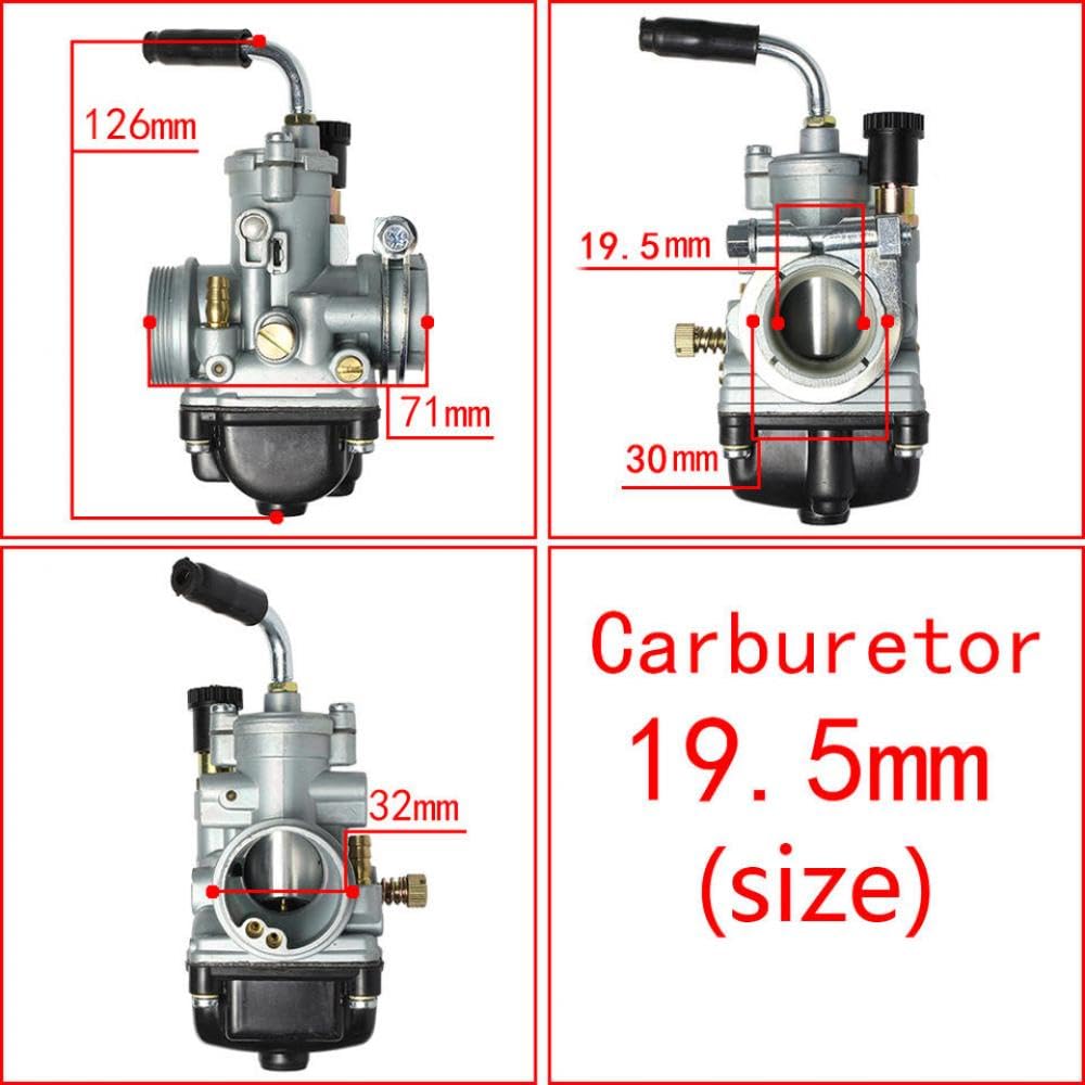 Universal 17,5 mm 19,5 mm 21mm ad 2t Vergaser für Moped -Scooter mit manuellem und mit Dellorto kompatibel(19.5MM-Manual) von FKLGRDRD