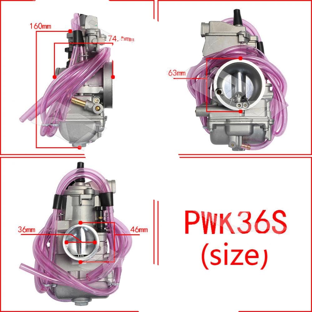 Vergaser für KX250 200 XC-W 125SX S AG PWK36S PWK38S Kurzkörperquad-Entlüftungsluft-Stürmer Kompatibilität(PWK36S) von FKLGRDRD