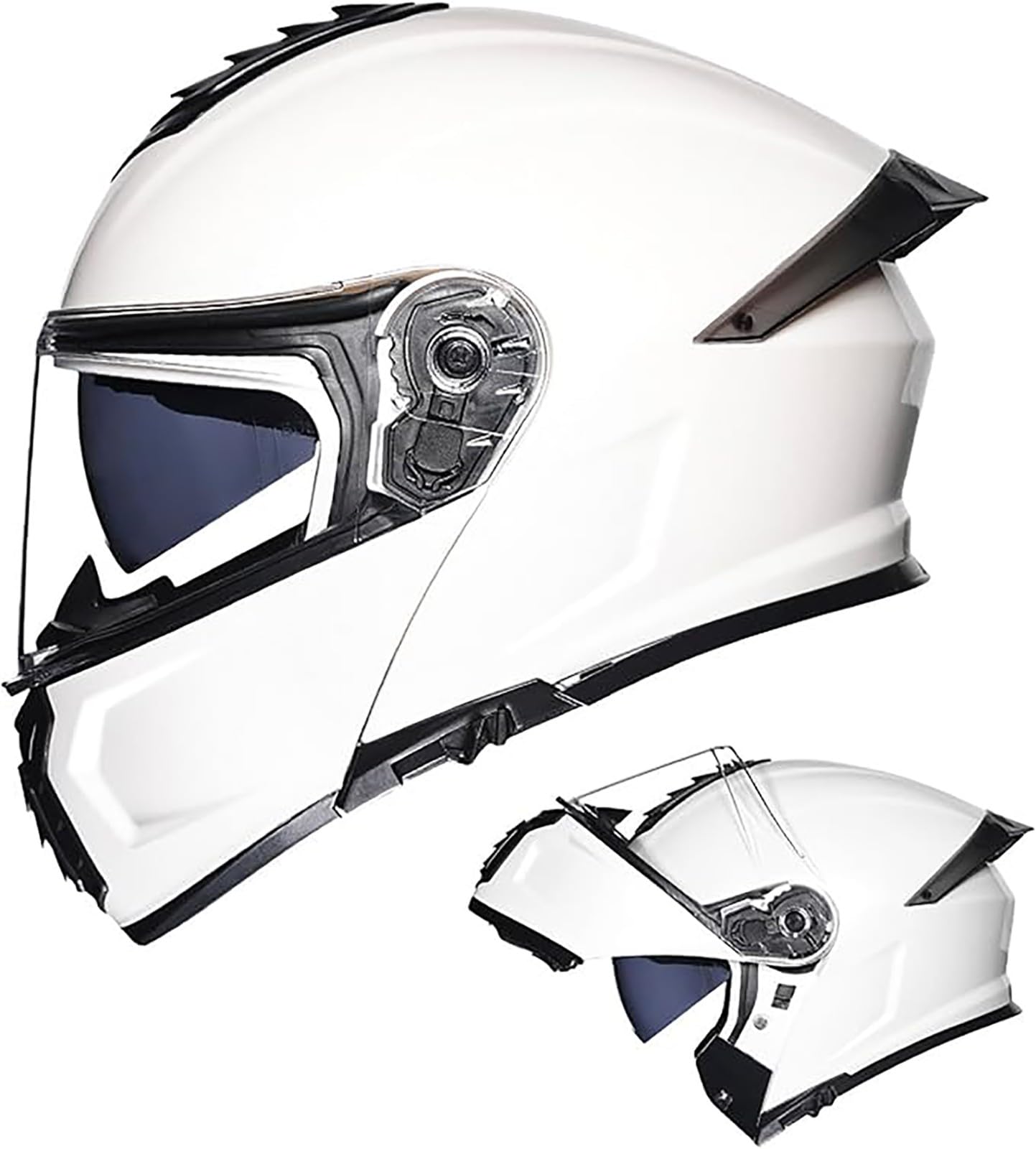 Integral-Motorradhelm Klapphelm Mit Doppelter Sonnenblende DOT-Zertifiziertes Racing-Motorradhelm Geeignet Für Erwachsene Männer Und Frauen C, XL=(59~60CM) von FKPYVKUJ