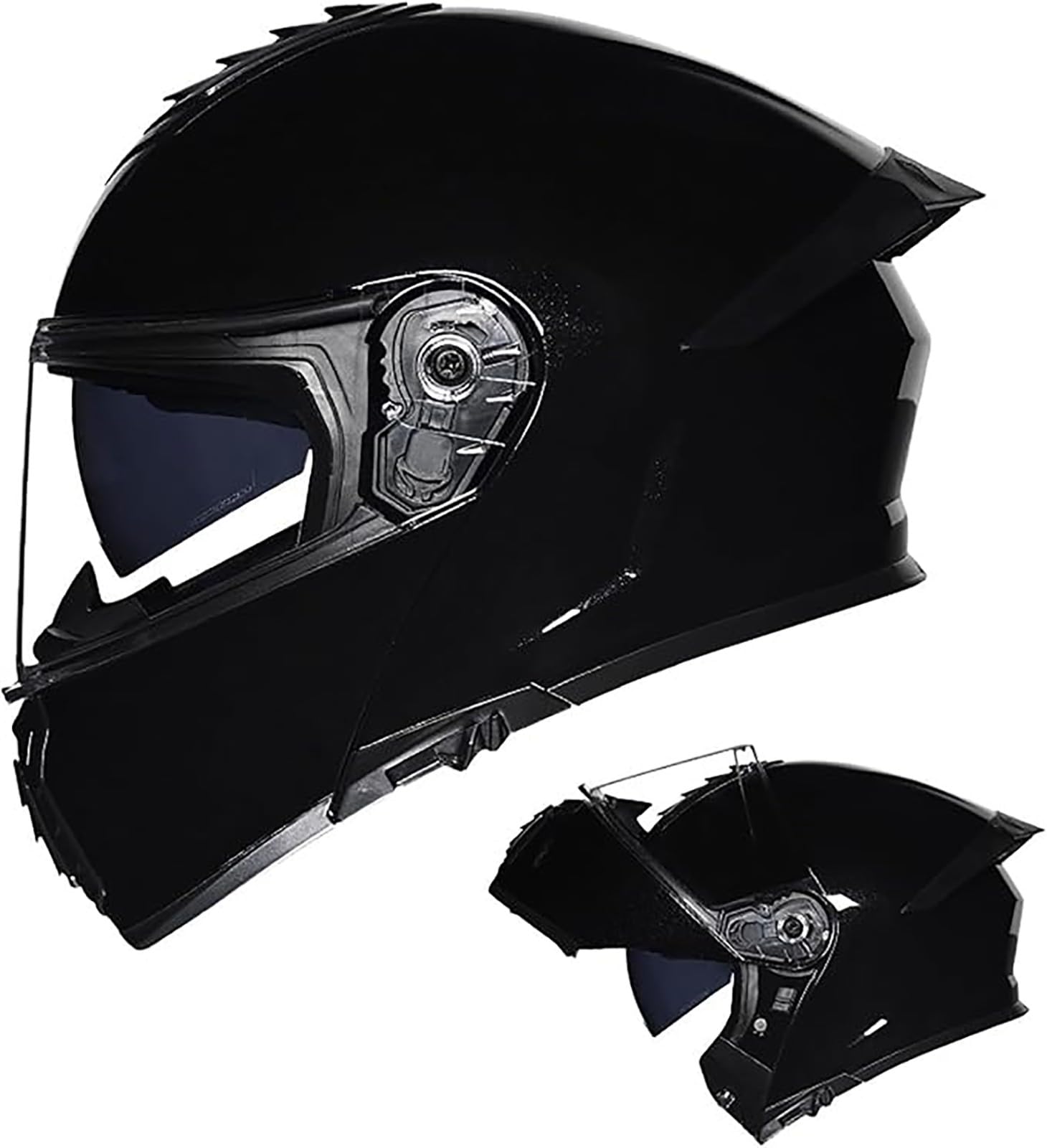 Integral-Motorradhelm Klapphelm Mit Doppelter Sonnenblende DOT-Zertifiziertes Racing-Motorradhelm Geeignet Für Erwachsene Männer Und Frauen E, XXL=(61~62CM) von FKPYVKUJ