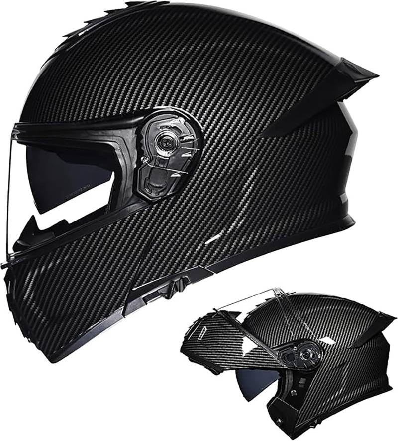 Integral-Motorradhelm Klapphelm Mit Doppelter Sonnenblende DOT-Zertifiziertes Racing-Motorradhelm Geeignet Für Erwachsene Männer Und Frauen G, XL=(59~60CM) von FKPYVKUJ