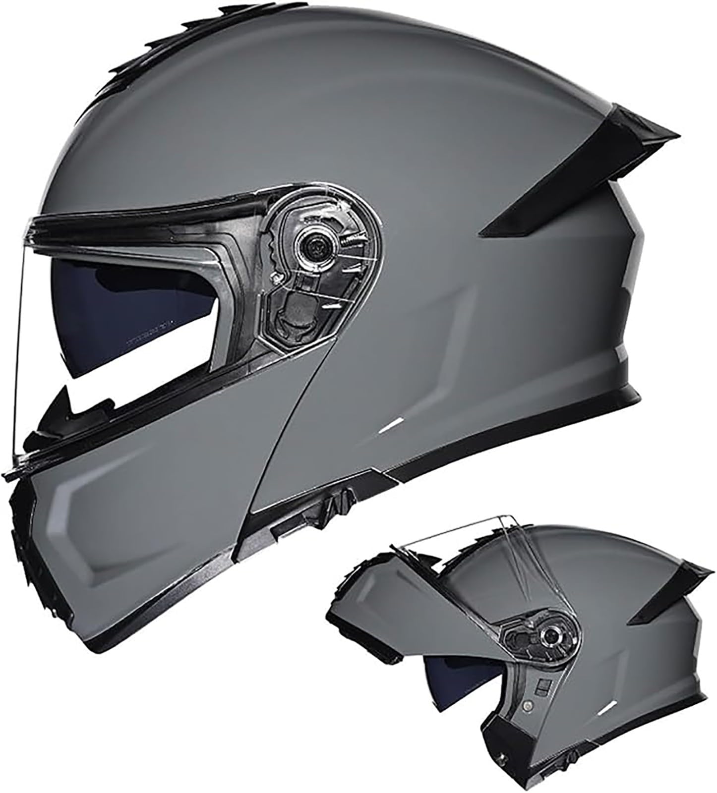 Integral-Motorradhelm Klapphelm Mit Doppelter Sonnenblende DOT-Zertifiziertes Racing-Motorradhelm Geeignet Für Erwachsene Männer Und Frauen H, XXL=(61~62CM) von FKPYVKUJ