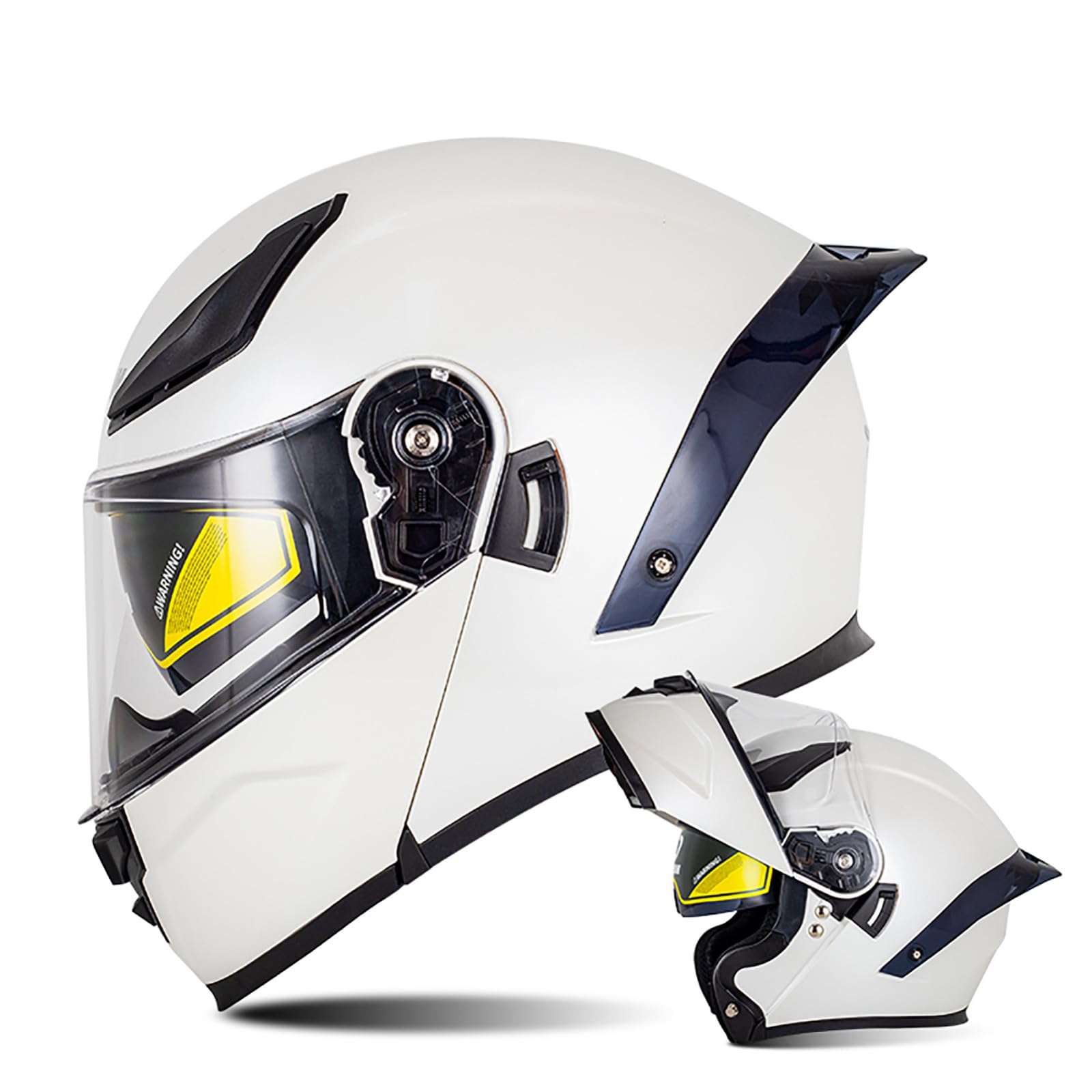 Integralhelm Mit Klappmechanismus Für Motorrad, Modularer Helm, Integriertes Motorrad-Doppelvisier Für Erwachsene, Männer Und Frauen, Moped-Straßenrennen, DOT-Geprüft D1,M/{57~58cm} von FKPYVKUJ