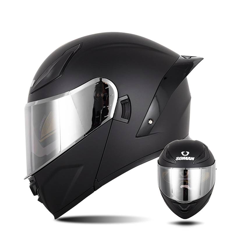 Integralhelm Mit Klappmechanismus Für Motorrad, Modularer Helm, Integriertes Motorrad-Doppelvisier Für Erwachsene, Männer Und Frauen, Moped-Straßenrennen, DOT-Geprüft Y,M/{57~58cm} von FKPYVKUJ