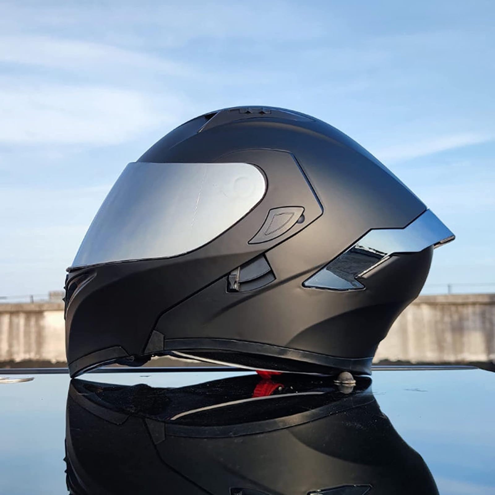 Integralhelme Für Motorradfahrer Für Erwachsene,Männer Und Frauen,ECE-Geprüfter Rennhelm Für Straßenmotorräder Mit Integriertem Visier,Motorradhelm Für Erwachsene A,XL/{61~62cm} von FKPYVKUJ