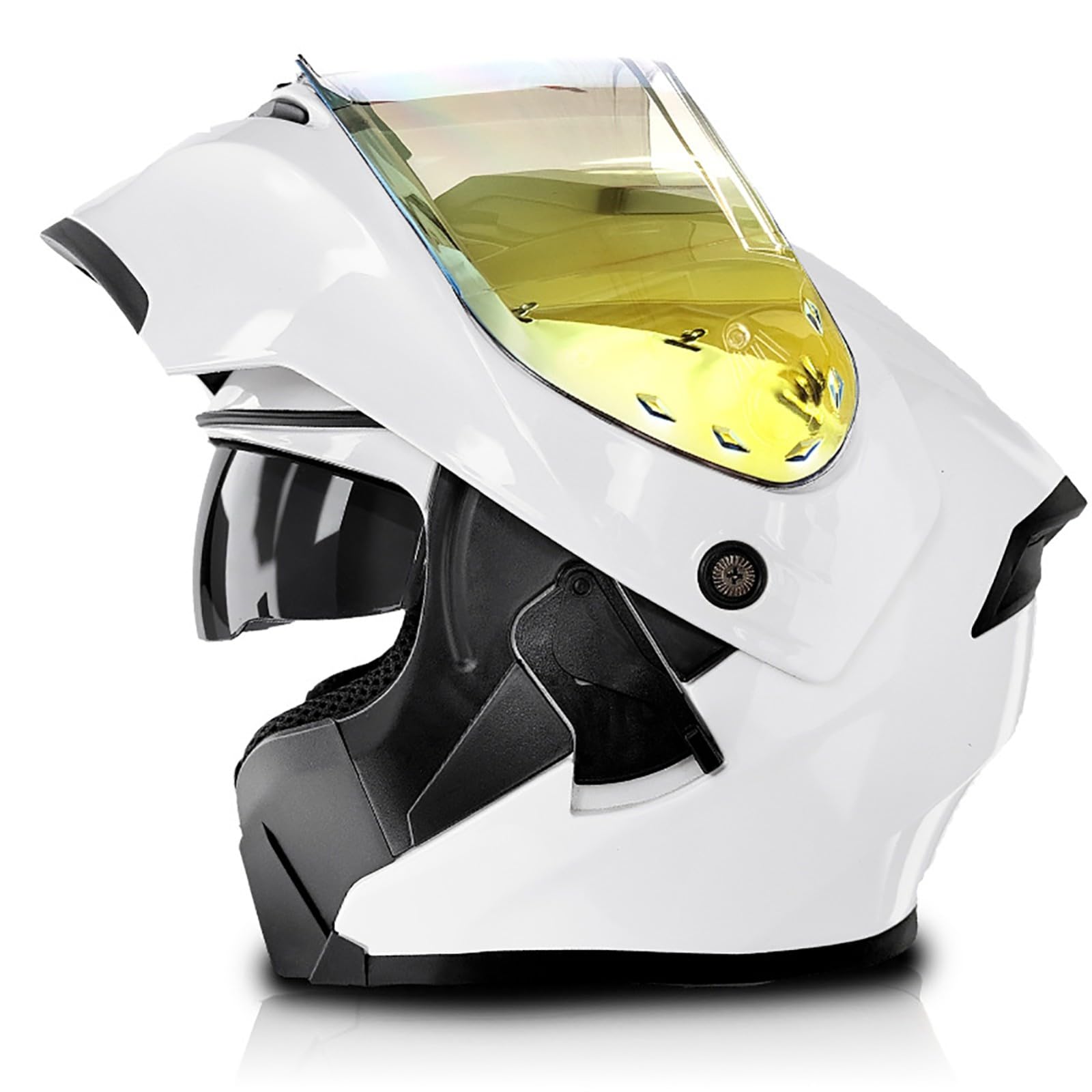 Klapphelm Motorradhelm ECE-R 22.06 Zertifiziert Integralhelm Für Damen Und Herren Jethelm Mit Kinnschutz Scooter Roller Moped Helm Mit Sonnenblende C,M/{57~58cm} von FKPYVKUJ