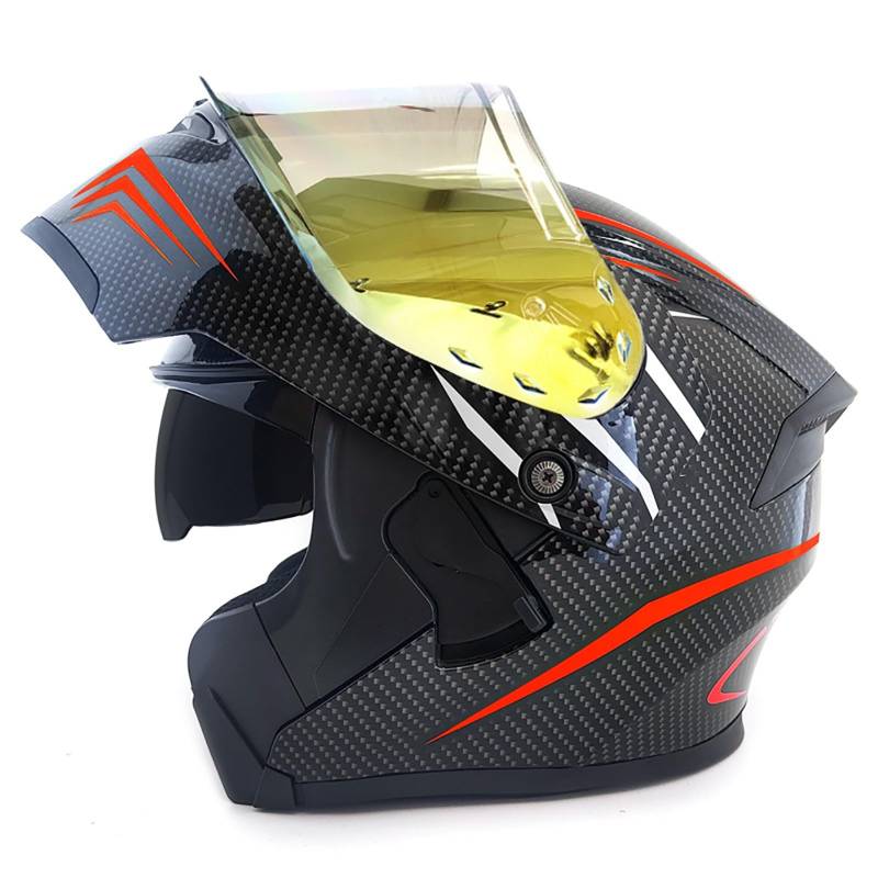 Klapphelm Motorradhelm ECE-R 22.06 Zertifiziert Integralhelm Für Damen Und Herren Jethelm Mit Kinnschutz Scooter Roller Moped Helm Mit Sonnenblende D,L/{59~60cm} von FKPYVKUJ