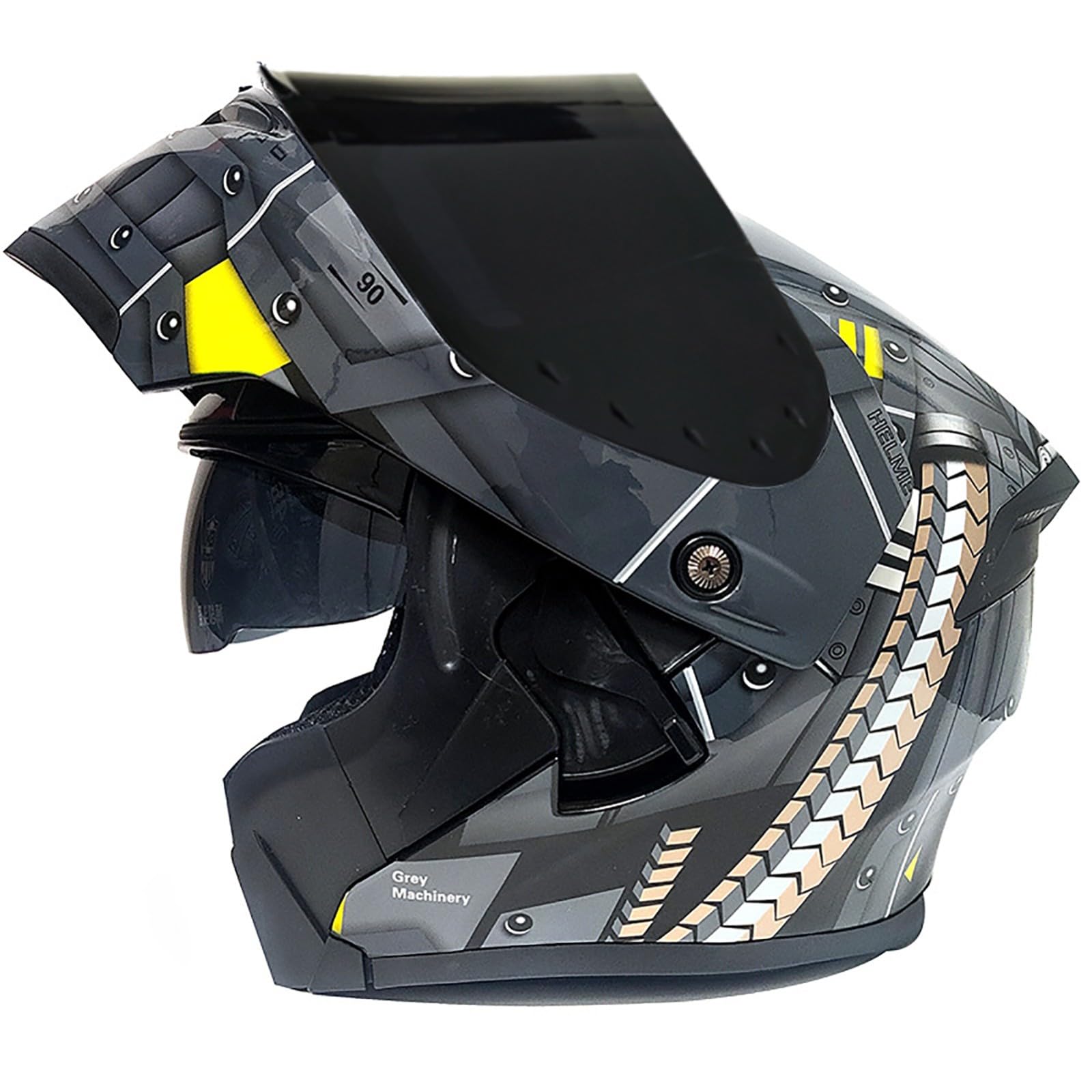 Klapphelm Motorradhelm ECE-R 22.06 Zertifiziert Integralhelm Für Damen Und Herren Jethelm Mit Kinnschutz Scooter Roller Moped Helm Mit Sonnenblende F,M/{57~58cm} von FKPYVKUJ