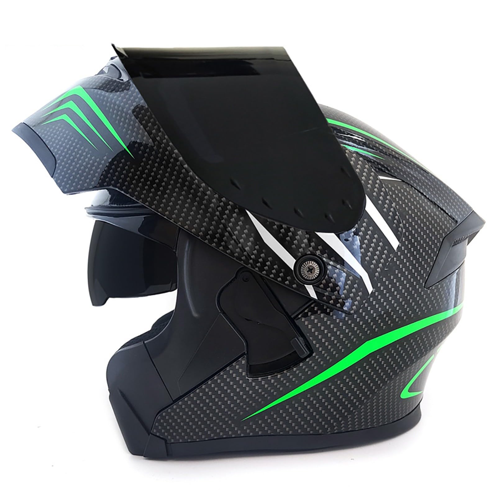 Klapphelm Motorradhelm ECE-R 22.06 Zertifiziert Integralhelm Für Damen Und Herren Jethelm Mit Kinnschutz Scooter Roller Moped Helm Mit Sonnenblende W,XXL/{63~64cm} von FKPYVKUJ