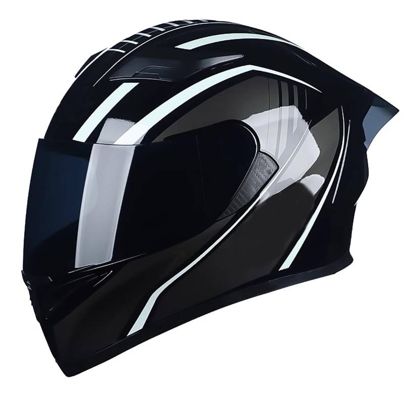 Modularer Integral-Motorrad-Klapphelm Mit Integriertem Doppelvisier Für Erwachsene, Herren Und Damen, Straßenrennhelm, DOT 2206-Zugelassener Straßenrenn-Motocross-Helm C,M=54~57CM von FKPYVKUJ