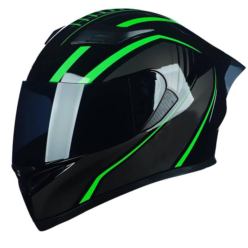 Modularer Integral-Motorrad-Klapphelm Mit Integriertem Doppelvisier Für Erwachsene, Herren Und Damen, Straßenrennhelm, DOT 2206-Zugelassener Straßenrenn-Motocross-Helm F,L=58~59CM von FKPYVKUJ