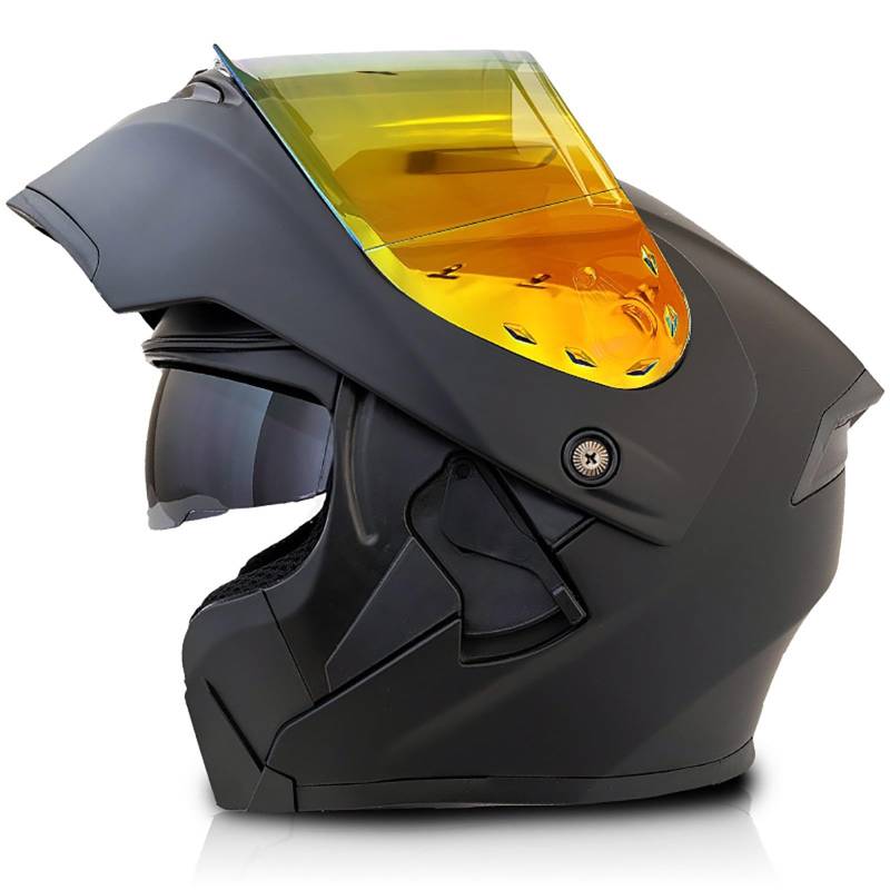 Motorradhelm Integralhelm Motorradhelm Mopedhelm Comfort, Integralhelm Mit Sonnenblende ECE/DOT-Zugelassen Motorrad-Integralhelm C,S/{55~56cm} von FKPYVKUJ