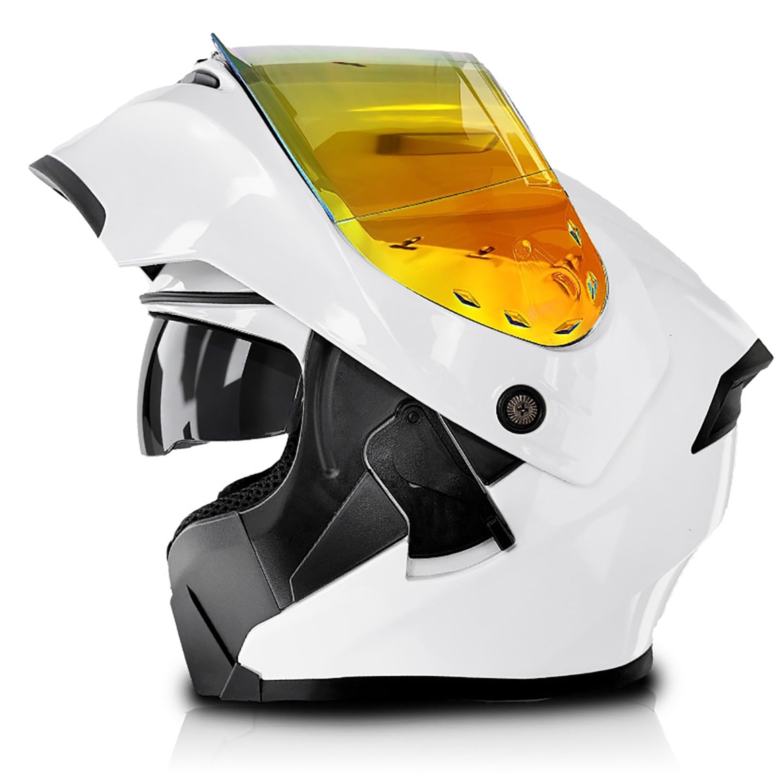 Motorradhelm Integralhelm Motorradhelm Mopedhelm Comfort, Integralhelm Mit Sonnenblende ECE/DOT-Zugelassen Motorrad-Integralhelm G,L/{59~60cm} von FKPYVKUJ