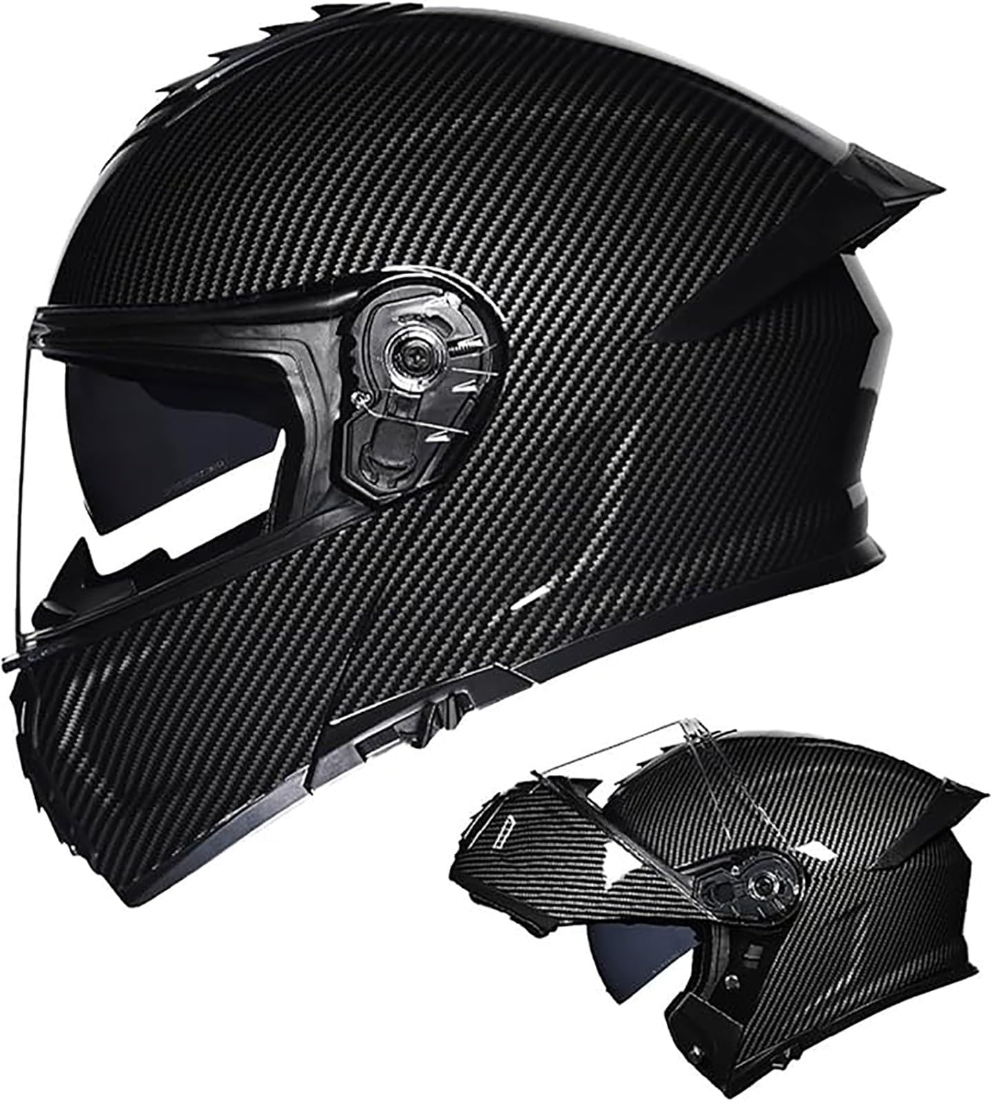 Motorradhelm Klapphelm Motorrad Modularer Helm Rollerhelm Mit Doppelvisier ECE Genehmigte Integralhelm Racing Helm Motocross Helm for Damen Herren H,M/{55~56cm} von FKPYVKUJ