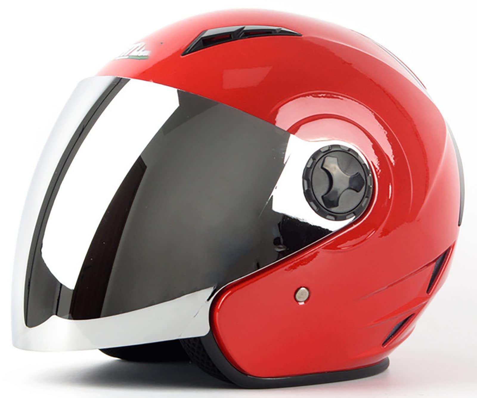 Sommer-Vespa-Motorrad-Open-Face-Helm Für Erwachsene, DOT-Geprüfter 3/4-Open-Face-Helm Mit Doppelvisier, Herren- Und Damen-Motorradhelm A,L/{59~60cm} von FKPYVKUJ