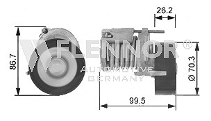 Flennor Spannarm, Keilrippenriemen [Hersteller-Nr. FA20904] für Audi, Seat, Skoda, VW von FLENNOR