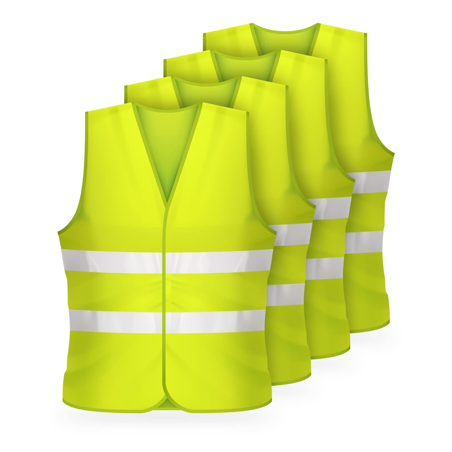 FLEXEO Warnwesten nach EN ISO 20471 - Auto - KFZ - Sicherheitsweste - Warnschutzweste - Warnweste - gelb - high Visibility vest - Erwachsene - Sicherheits Set - EU Norm (12 Stück, Gelb) von FLEXEO