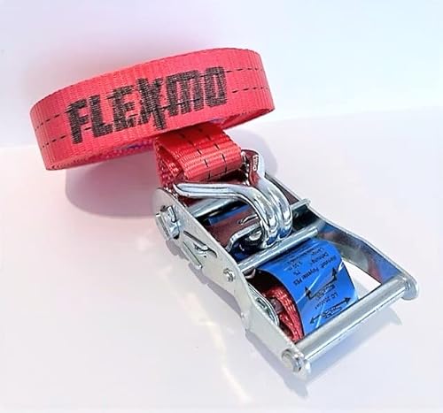 FLEXMO | 10 Stück Spanngurt | 2000kg | 10m Spanngurte mit Ratsche 2 teilig | zweiteilig mit Haken Ratschengurt Zurrgurte orange 35mm 2000 daN 2t Industrie | Qualität von KÖGL von FLEXMO