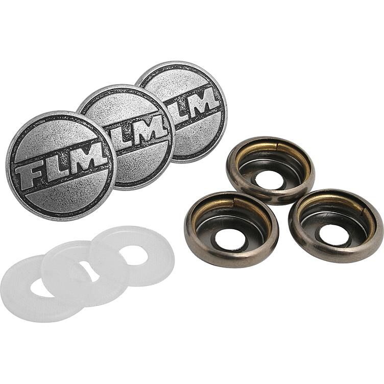 FLM 3x FLM Oberknopf Metall matt-silber 16 mm von FLM