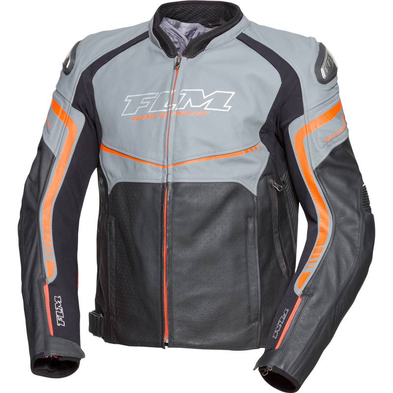 FLM Laguna Seca Lederkombijacke schwarz/orange 48 Herren von FLM