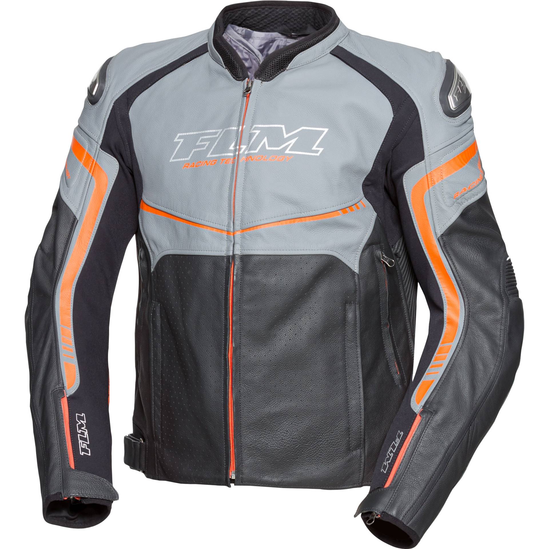 FLM Laguna Seca Lederkombijacke schwarz/orange 50 Herren von FLM