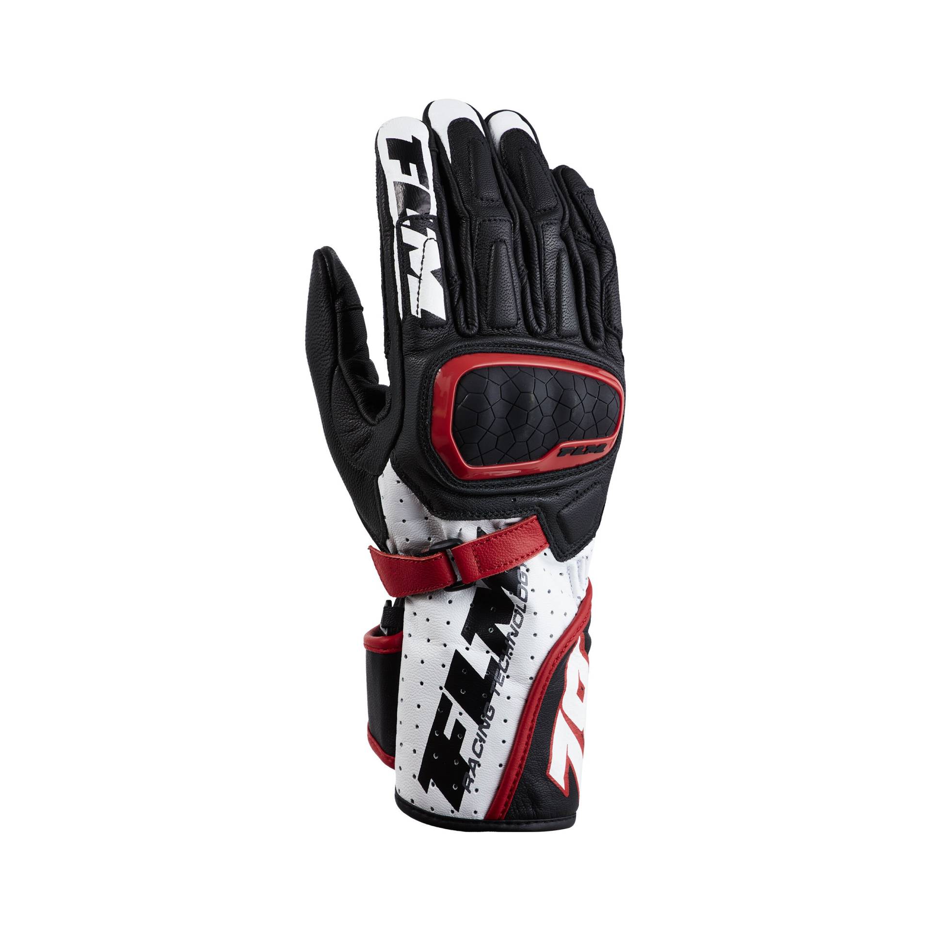 FLM Mandalika Racing Damen Lederhandschuh lang schwarz/rot 7 Damen von FLM