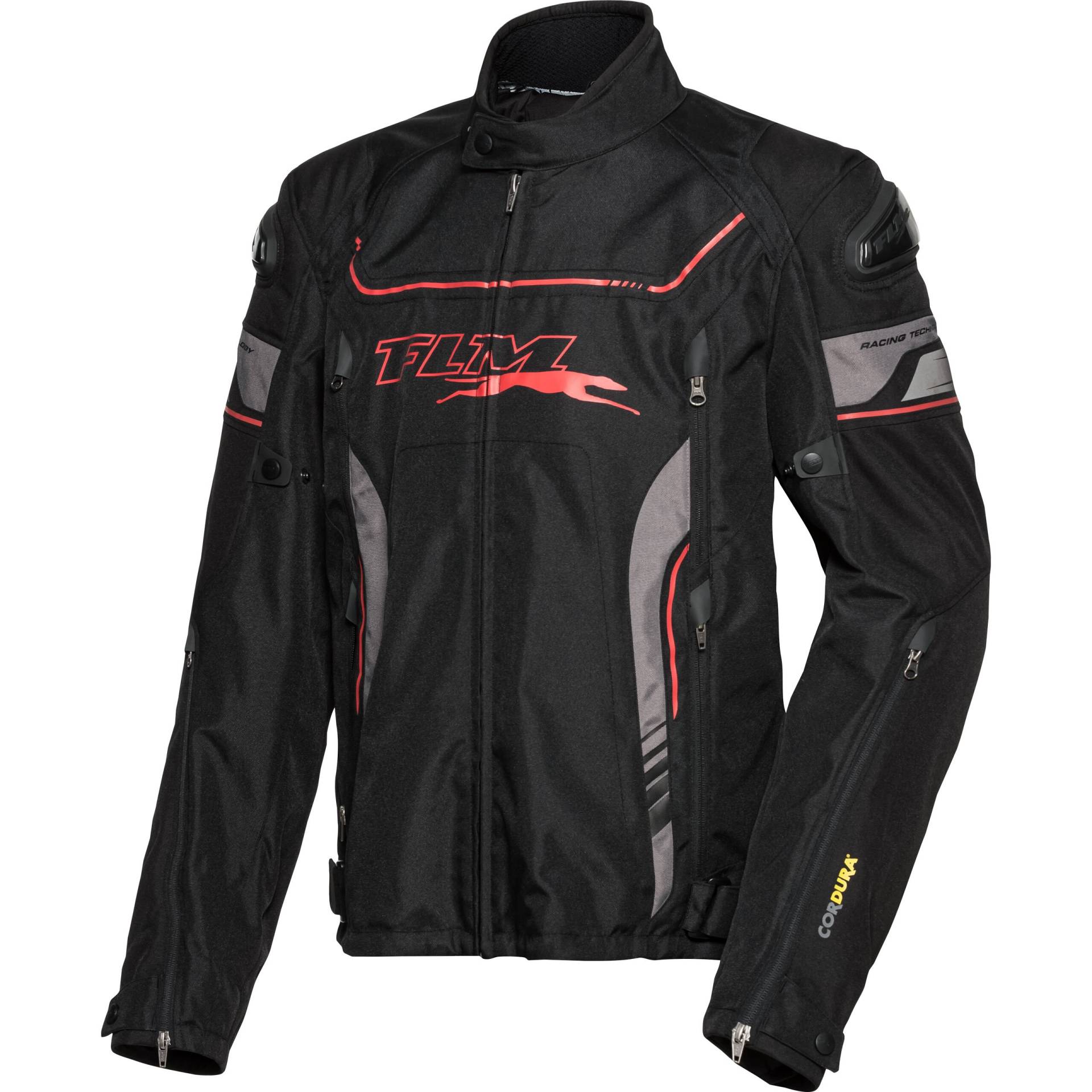 FLM Octane Textiljacke schwarz/leuchtrot M Herren von FLM