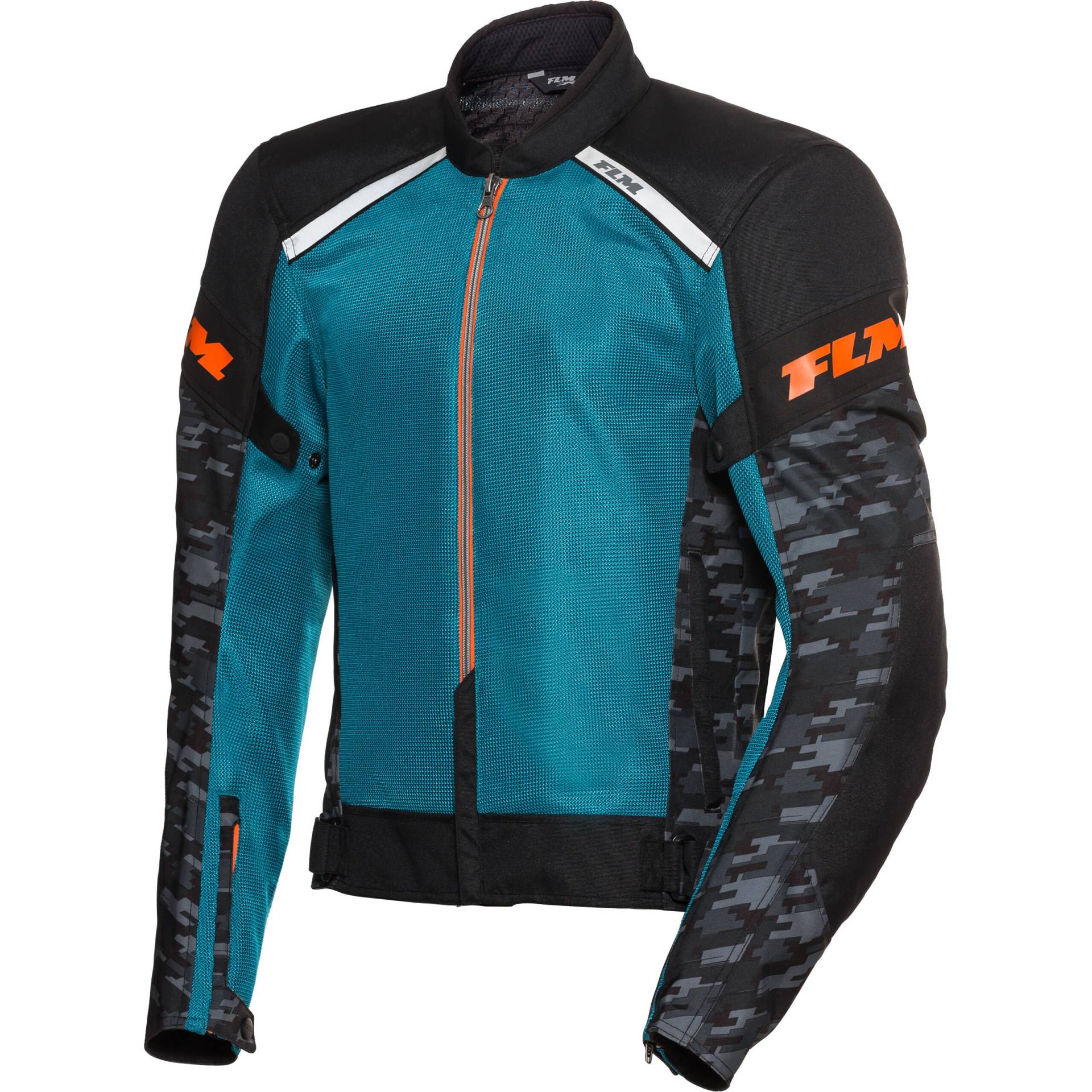 FLM Ram Air Textiljacke schwarz/petrol M Herren von FLM