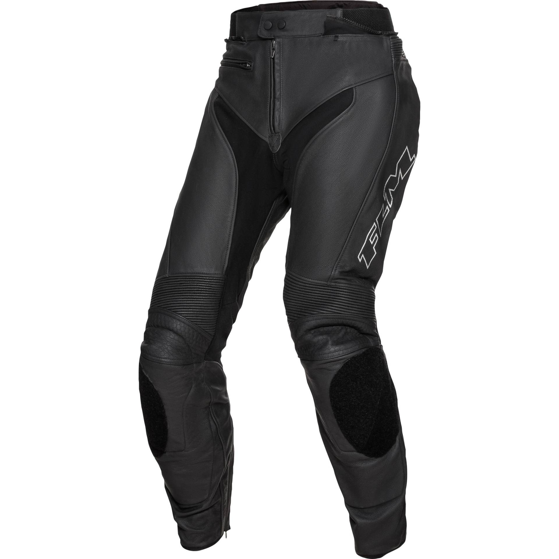 FLM Sports Leder Kombihose 2.2 schwarz/silber 102 (52 lang) Herren von FLM