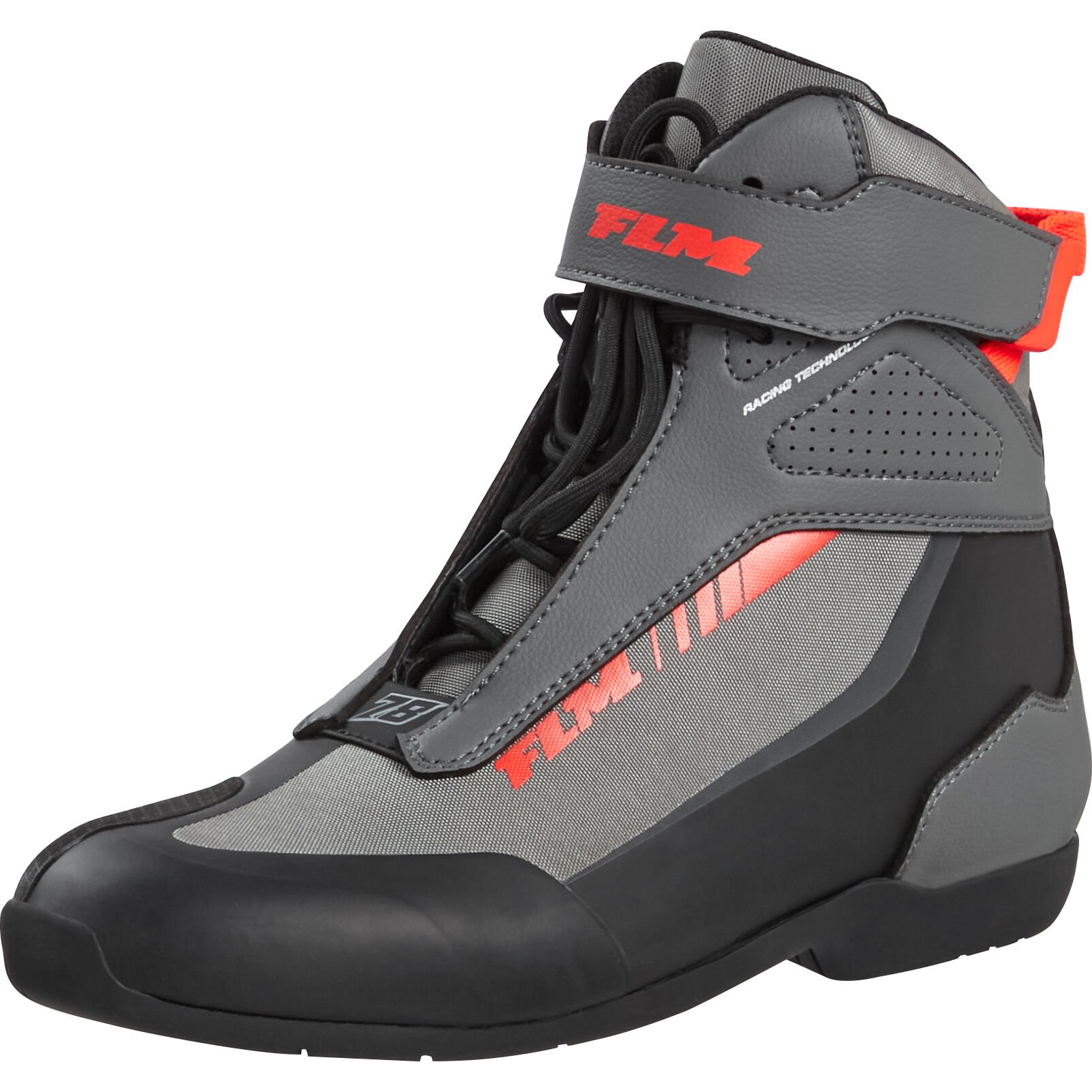 FLM Traction Motorradschnürstiefel kurz grau 43 Herren von FLM