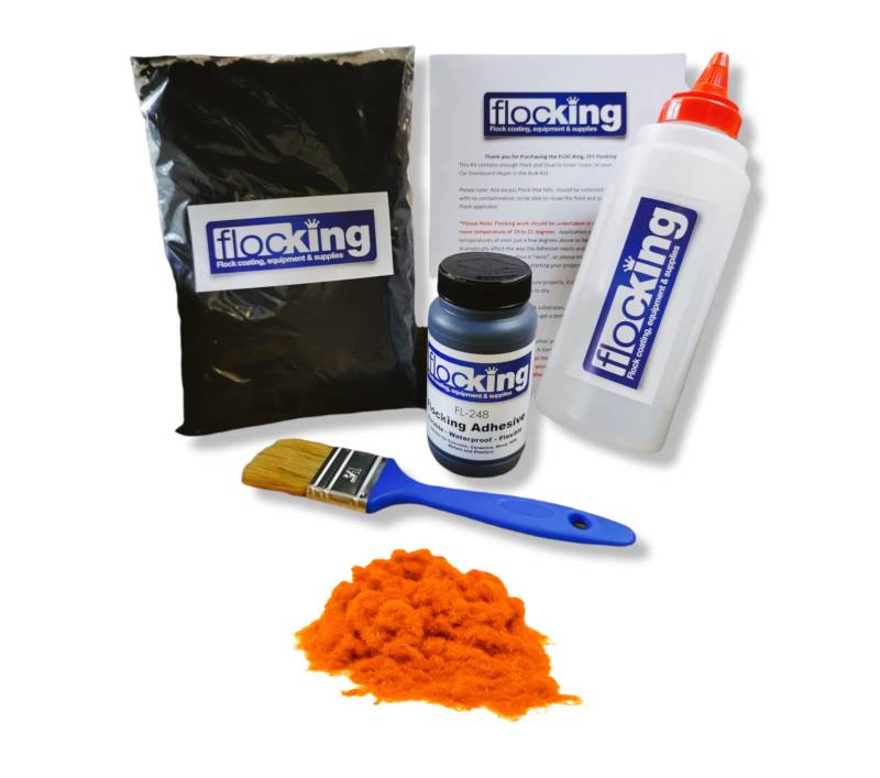 Kleines Beflockungsset – Flockpulver – Nylonbeflockung – (Orange) von FLOC-King Flock Coating Equipment & Supplies