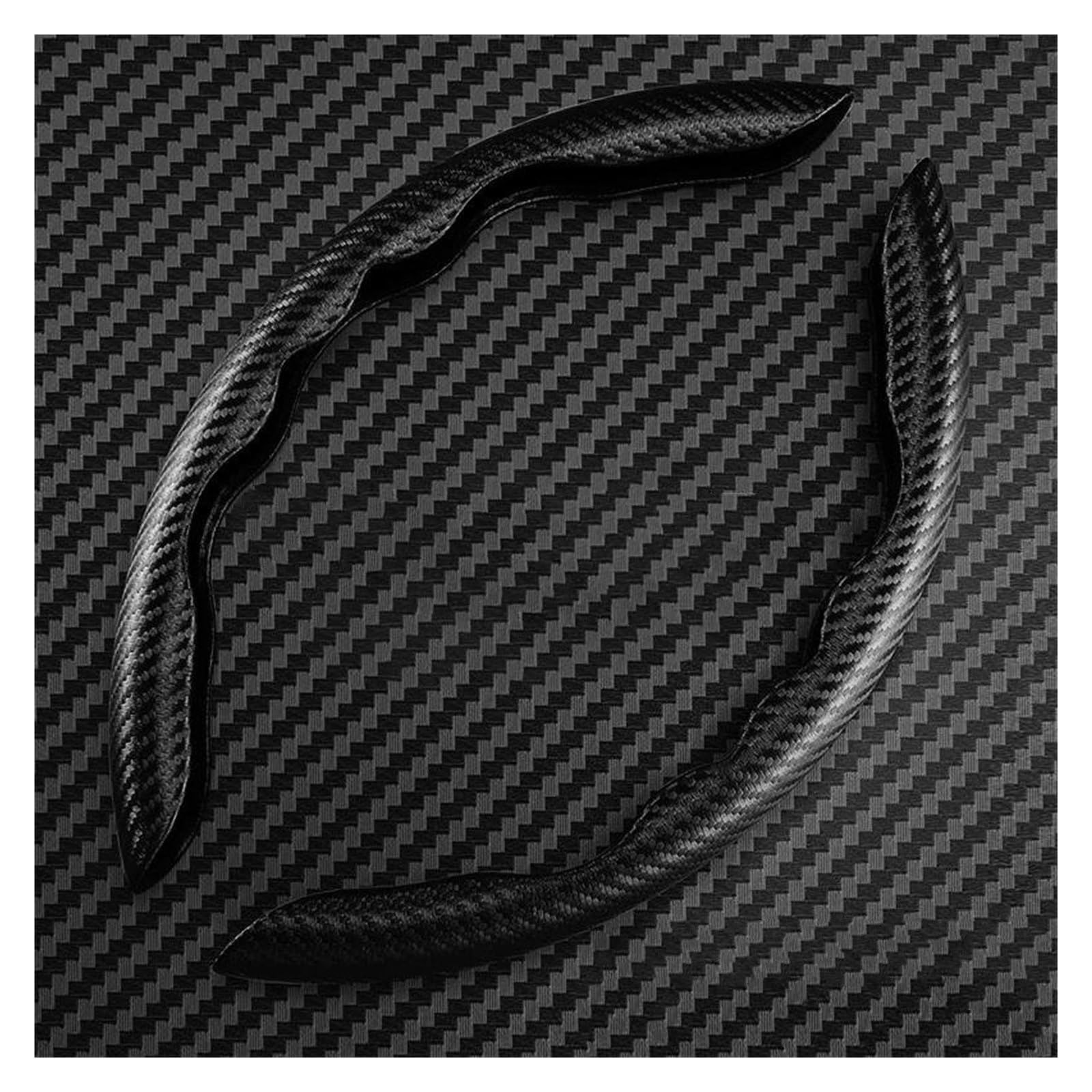 Lenkradschutz 36cm Carbon Faser Auto Lenkrad Abdeckung Nicht-slip Ultra-dünne Karte Abdeckung Sommer Auto Griff Schutzhülle Universal Lenkradabdeckung(Schwarz) von FLORENTER