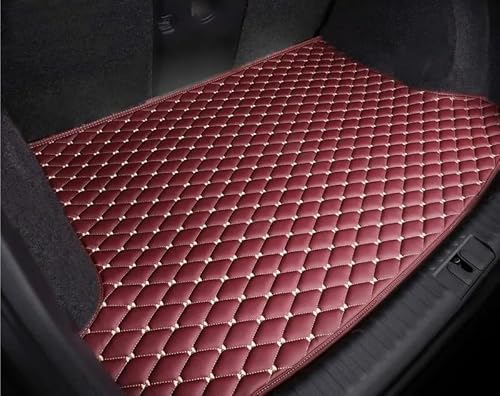 Schutzmatten Kofferraum Matte Für Peugeot 5008 P87 2017-2023 Auto Innen Fracht Tablett Stamm wasserdichte Schutz Pad Kofferraumwanne(WINE RED SIGIE) von FLORENTER