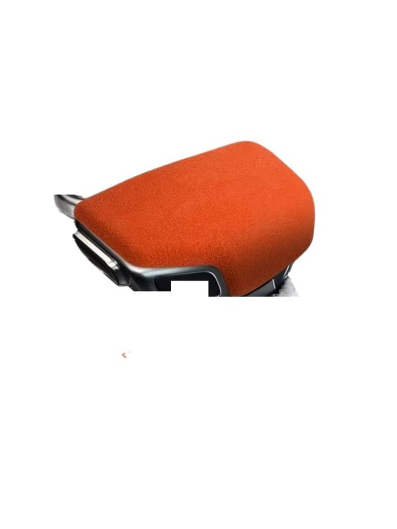 Schaltknauf Auto Innenräume Schalthebel Stick Shift Griff Knopf Abdeckung Shell Wildleder Für A4L A5 A8 Für Q5L Q6 Q7 q8 Zubehör Schalthebelknopf(Orange) von FLPLZKMNZK